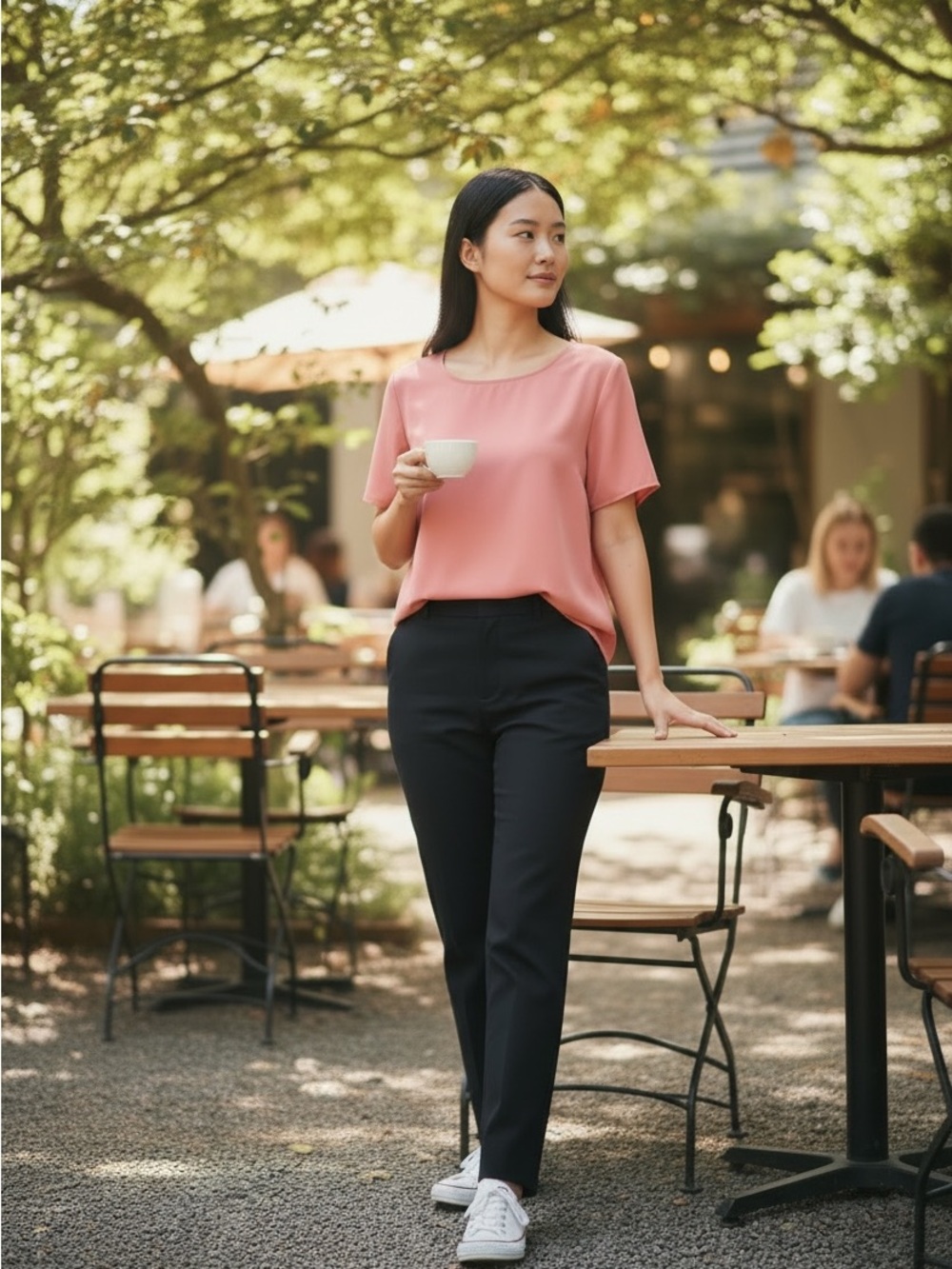 Van Heusen Coral Pink Short-Sleeve Blouse